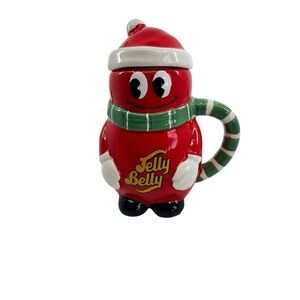 Jelly Belly Candy Company Holiday Ceramic Covered Cup Mug 15 oz